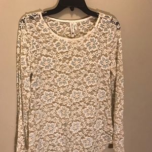 Pink Owl long sleeve lace shirt